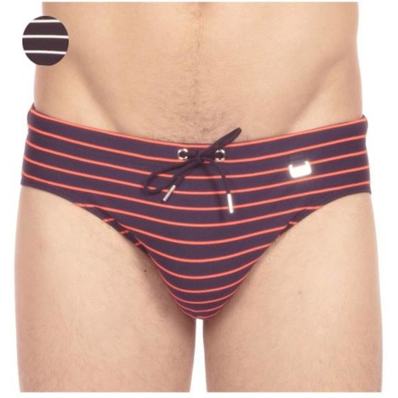HOM Other - HOM BEACHWEAR NEW Venezuela Swim Briefs Swimming Trunks Stripe Navy Men's L